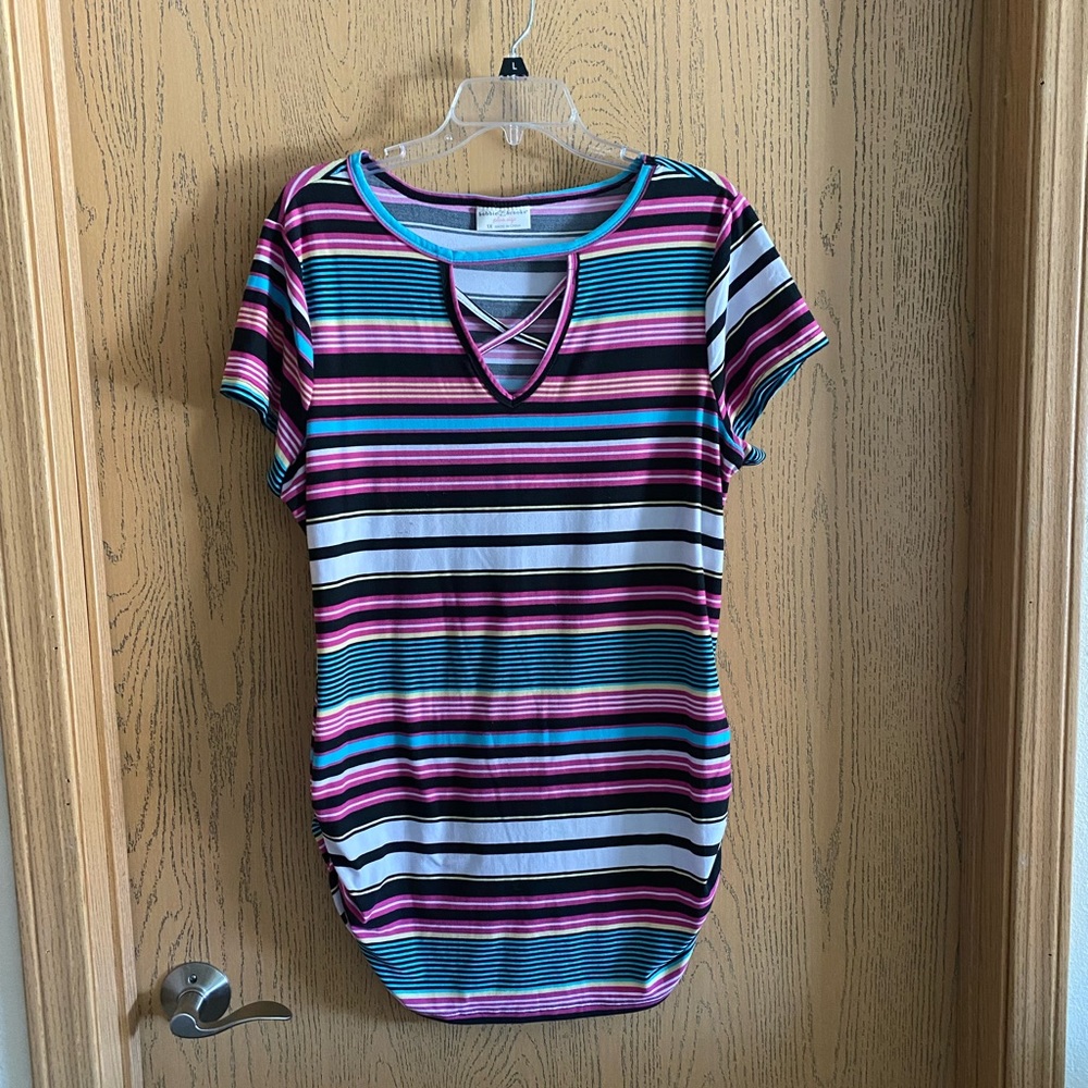 Bobbie B Brooks Plus Size Multicolored Striped Top, Size 1X, in good condition